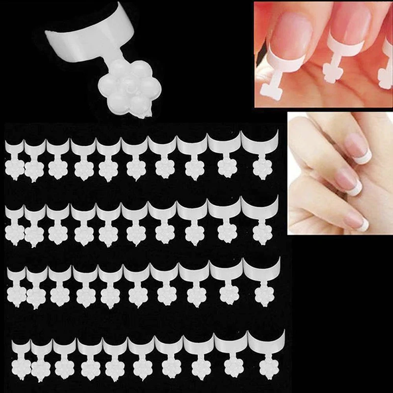 

500 шт., акриловые накладные ногти для французского маникюра