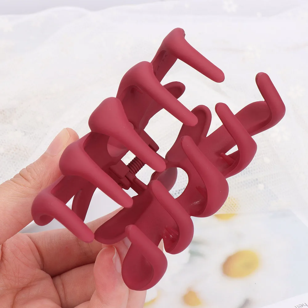 2020 матовые красочные заколки для девочек большие крабы волос пластиковые женщин