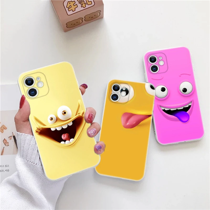 

Phone Cases For Apple iPhone 12 11 Pro MAX Mini X XS XR 6 7 6S 8 Plus For 12 11 Pro MAX SE 2020 Cute Smiley Face Coque Funda