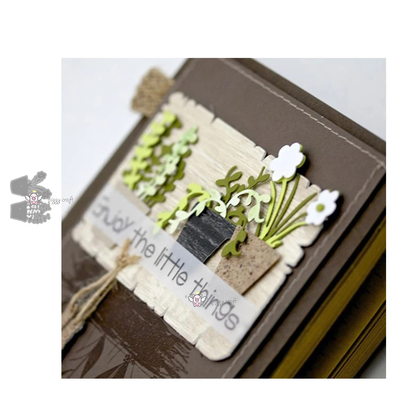 

Mmao Crafts Metal Steel Cutting Dies New Plant potted decoration Stencil For DIY Scrapbooking Paper/photo Cards Embossing Dies