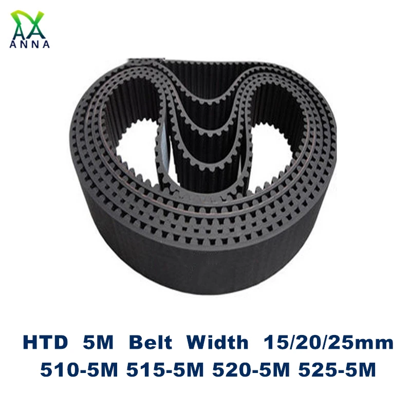 

HTD 5M Timing belt C=510/515/520/525 width 15/20/25mm Teeth 102 103 104 105 HTD5M synchronous Belt 510-5M 515-5M 520-5M 525-5M