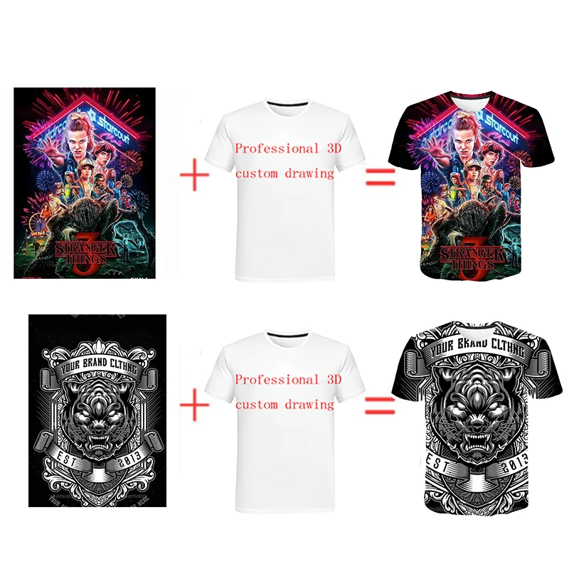 3D фирменная печать футболки под заказ футболка от производителя рисунок по