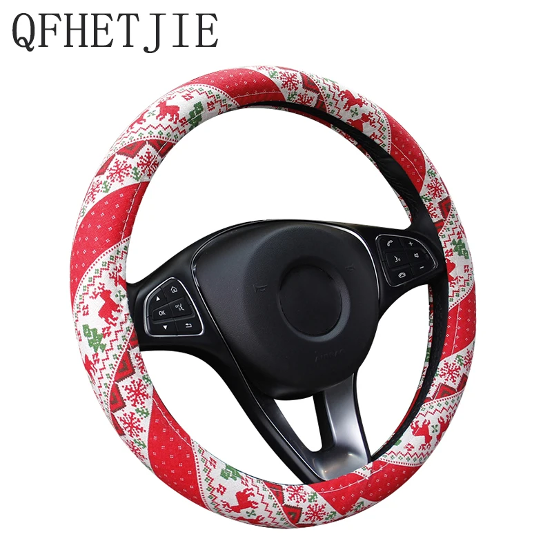 

37-38cm Linen Steering Wheel Summer Set Christmas Gift Car Steering Wheel All Season Accessories