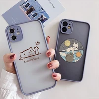 cartoon cute cat phone case for iphone 13 12 pro mini 11 pro max 6s 7 8 plus xr x xs max se 20 hard shockproof back cover fundas