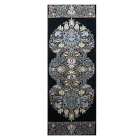2x6 black floral hand knotted runner carpet the stair silk rug decoration hallway