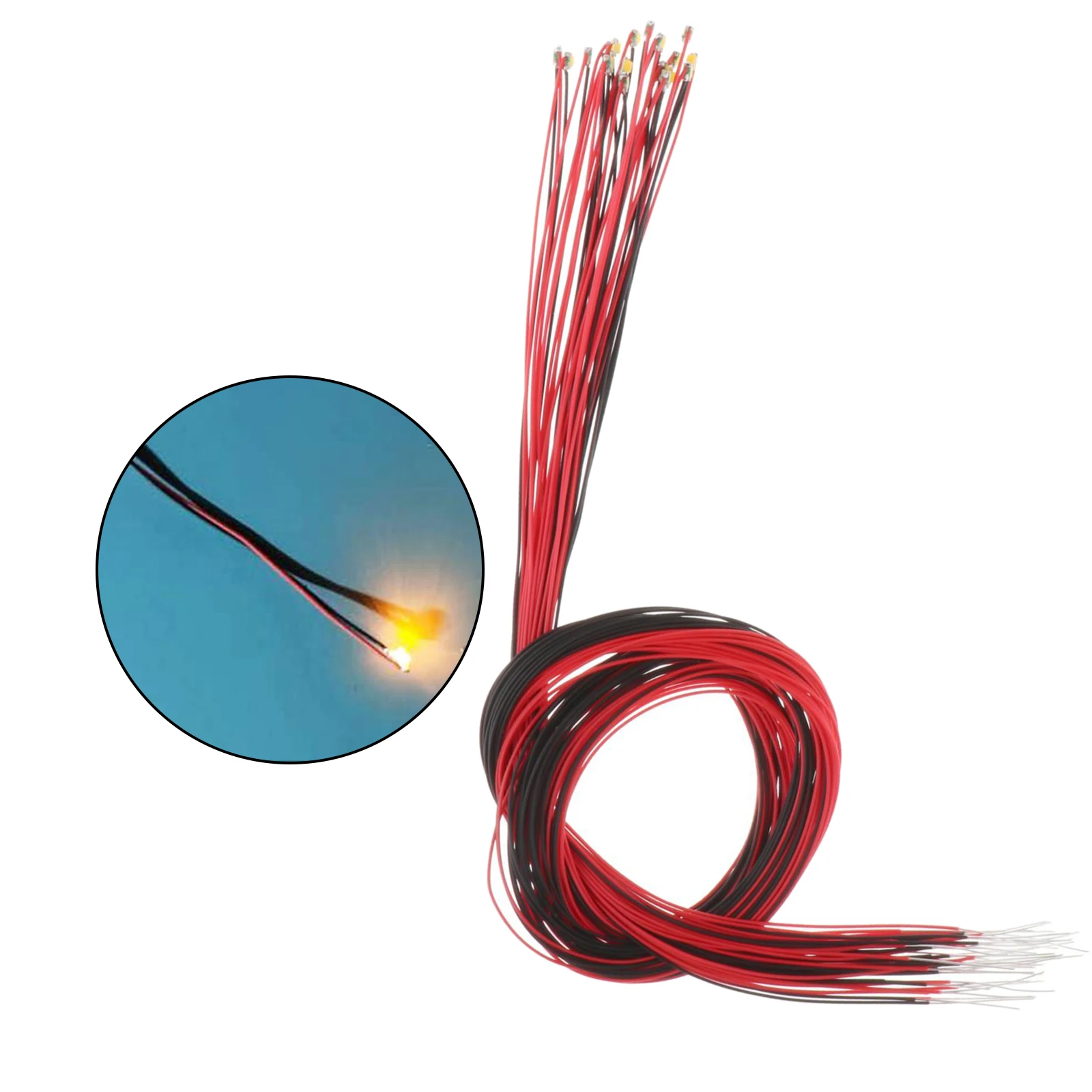 Minil&aacute;mpara precableada de un solo cabezal, luces LED para decoraci&oacute;n de casa de mu&ntilde;ecas, 30 Uds.-4