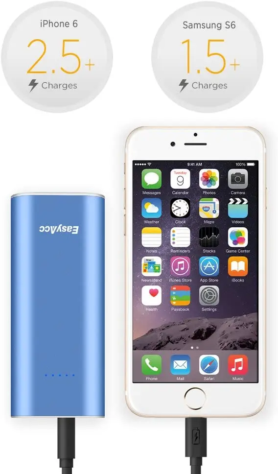 EasyAcc 2nd Gen. Metal 6400mAh Power Bank Bar внешний аккумулятор портативное зарядное устройство
