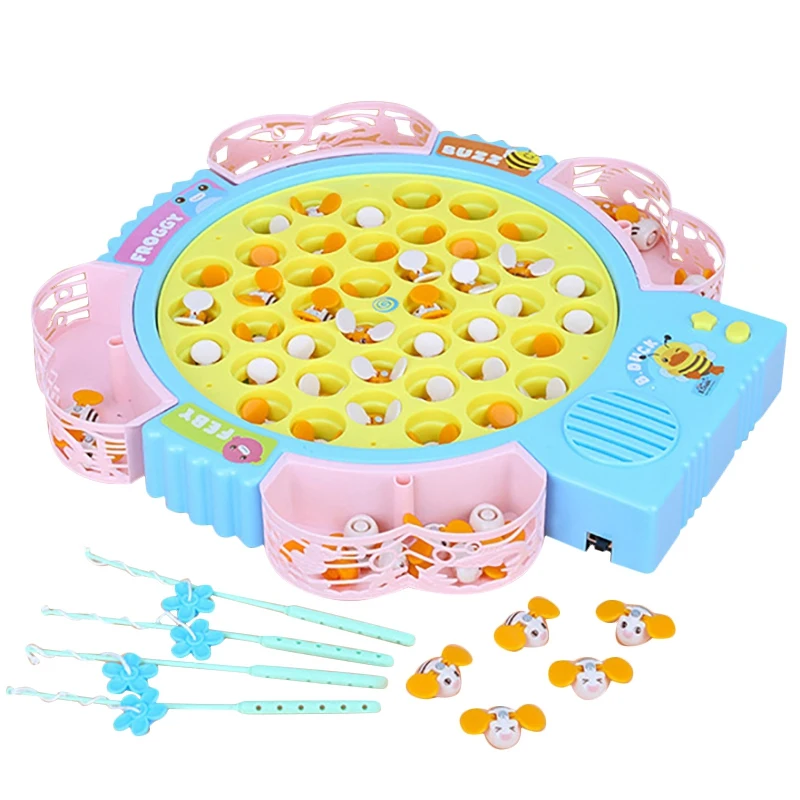 

Fishing Game Toy Fishing Balance Games Toy Set Rotating Fishing Game Toys with Music Kids Gifts for Funny Birthday