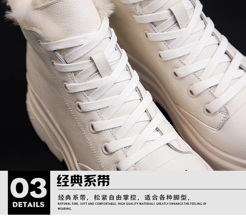 Women Boots Soft Genuine Leather Outdoor Shoes Motorcycle Street Outdoor Style Girls High Tube Boots Women Shoes Snow Boot