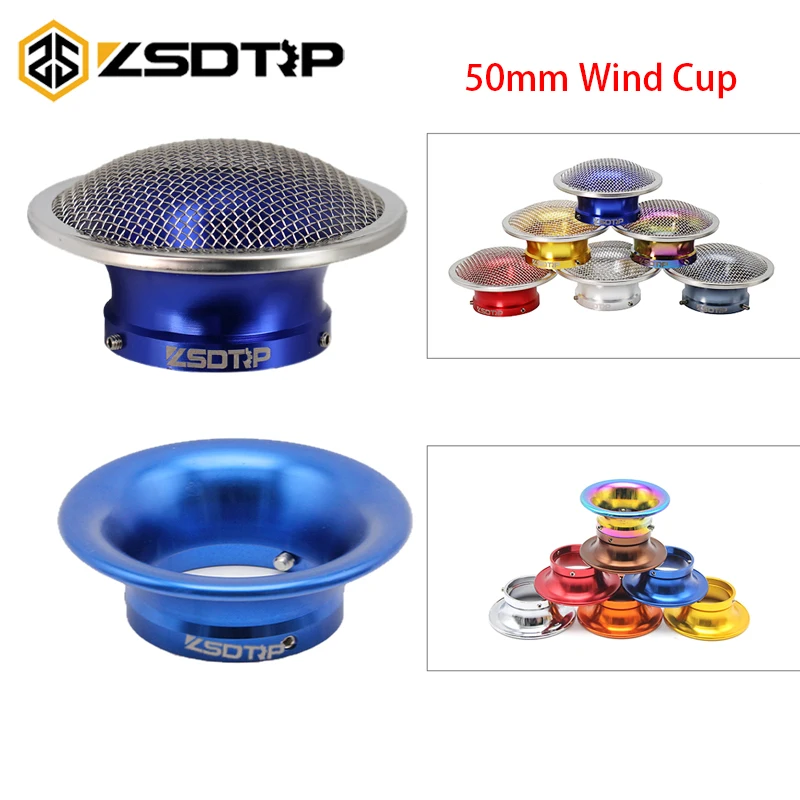 

ZSDTRP 50mm Motorcycle Air Filter Wind Horn Cup Trumpet with Mesh For PWK21/24/26/28/30mm PE28/30mm Carburetor