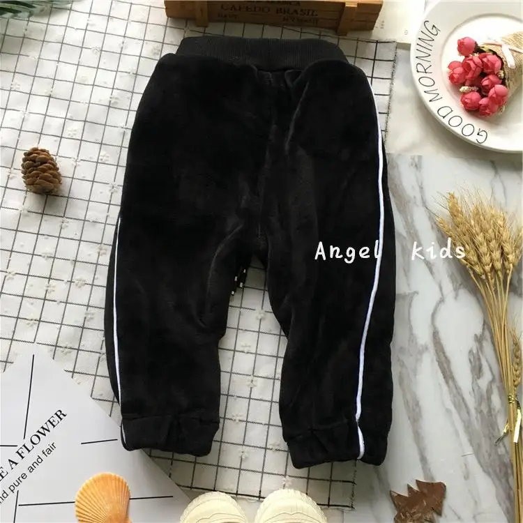 Tonytaobaby зимние новые стильные Универсальные однотонные плюшевые брюки для