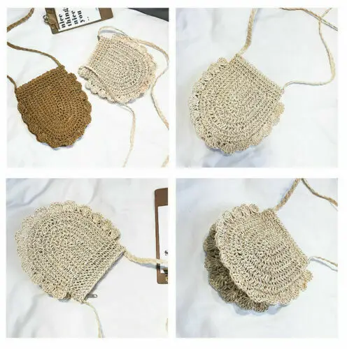 Женская богемная Летняя Пляжная сумка через плечо сумка-тоут плетеная Сумка