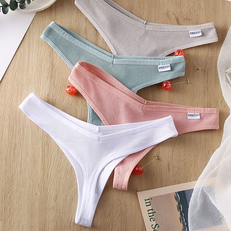 

3PCS/Set G-string Panties Cotton Women's Underwear Sexy Panties Female Underpants Thong Solid Color Pantys Lingerie M-XL Design