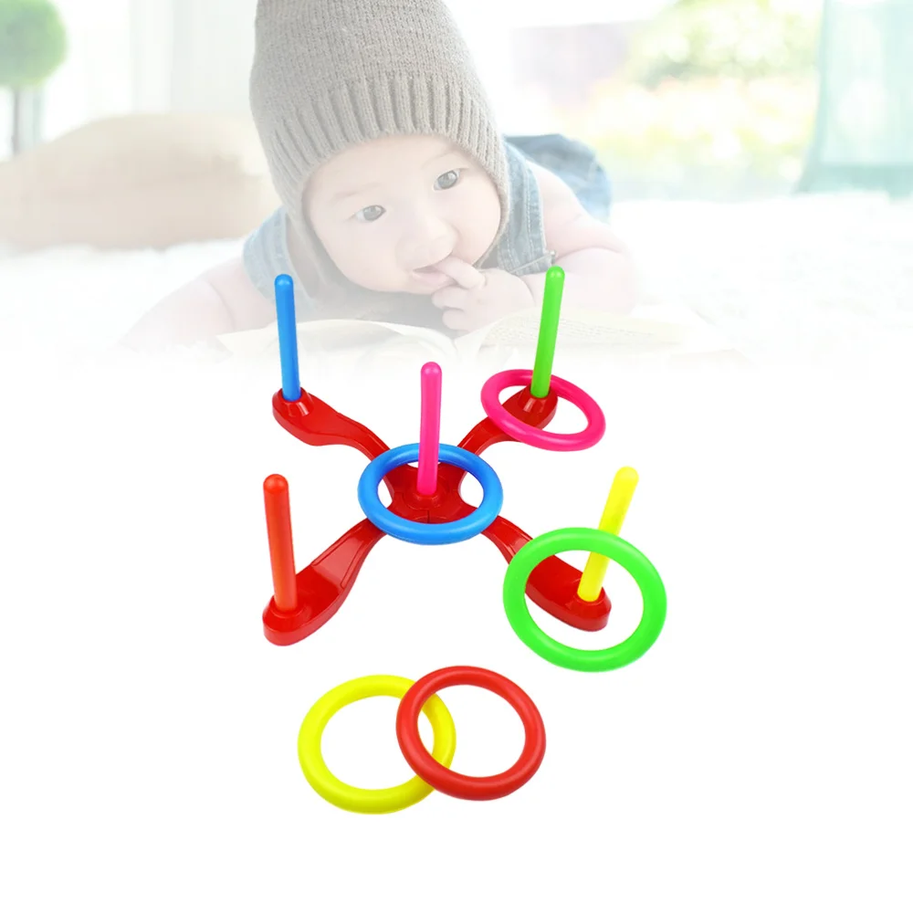 

Throwing Ring Toss Invigorating Intellectual Funny Circle Game Toys Educational Toys Gift Outdoor Sports for Children with 5 Rin
