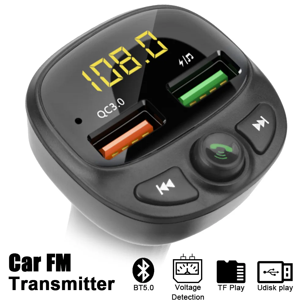 

FM-трансмиттер автомобильный с двумя USB-портами и поддержкой Bluetooth 3,0