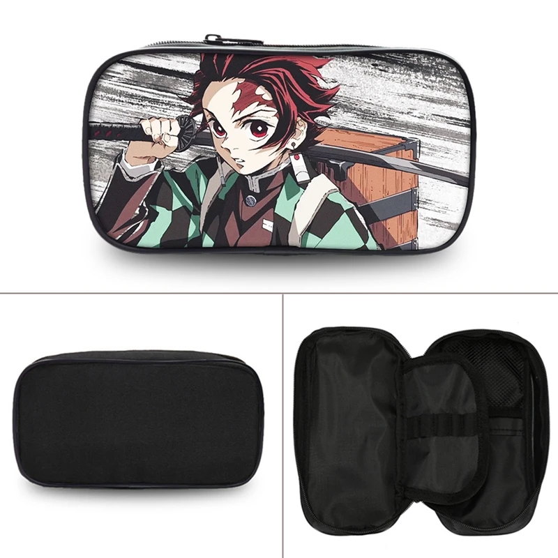 

Demon Slayer for Pencilcase Pen Bag Anime Kimetsu No Yaiba Big Capacity Zipper Student Pencil Stationery Storage Pencil Cases