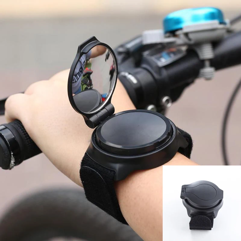 Bicycle Rearview Mirror Wrist Strap Arm 360-degree Rotating Accessories Goods Mountain Rear View Things for A Bike Teenage