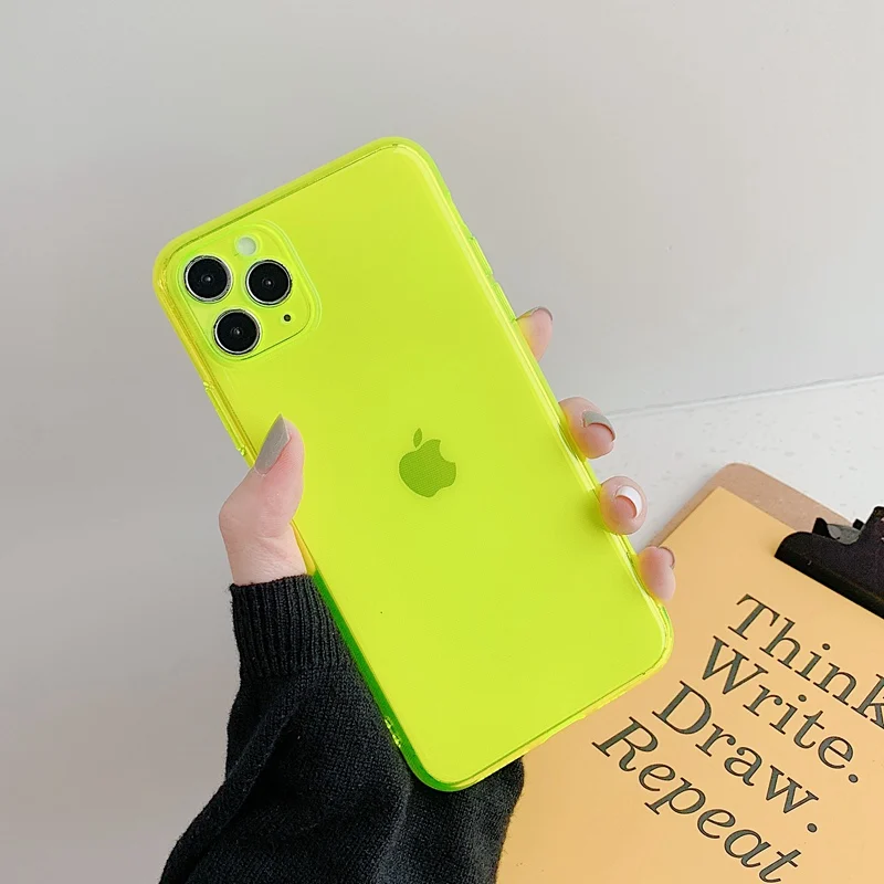 Case for huawei P 40 30 20 Pro Lite phone cover Mate Nova 6 5 4 Candy colored fluorescent cell protective sleeve | Мобильные