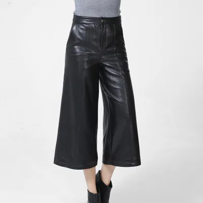 MESHARE Women New Fashion Genuine Real Sheep Leather Pants W3