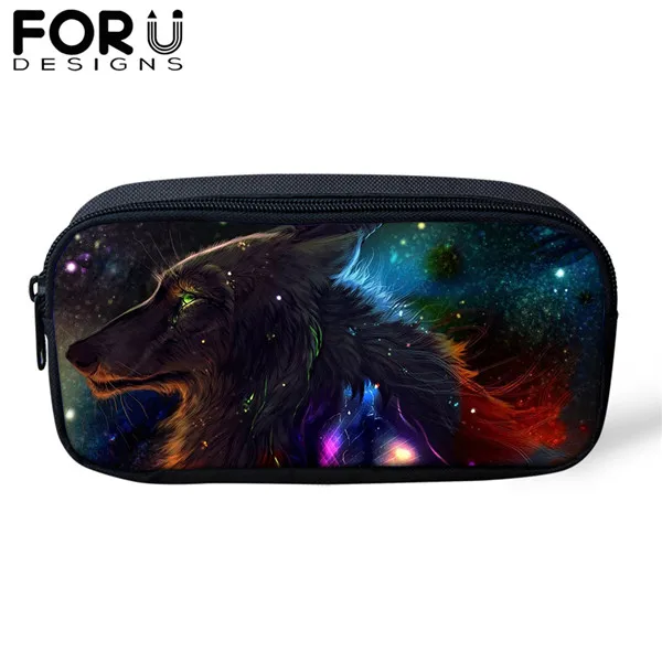 FORUDESIGNS/Сумка для карандашей пакет с рисунком волка из мультфильма для мальчика, Студенческая коробка для макияжа, дорожные кошельки, сумка для хранения канцелярских принадлежностей, защитный чехол - Цвет: CDWX3792K