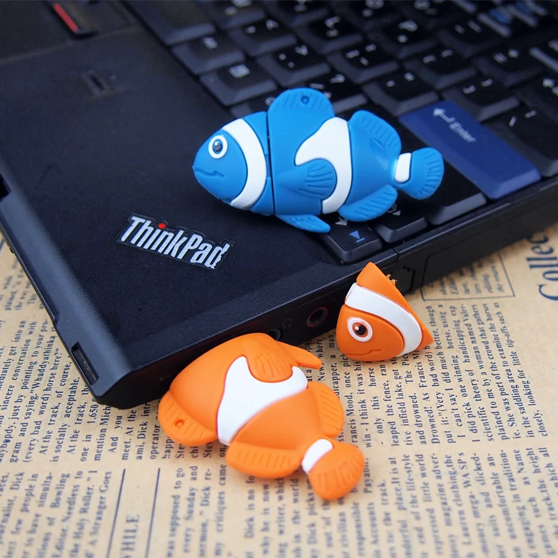 Usb 2 0 силиконовый мультяшный милый животный Золотой рыбка акула USB флэш