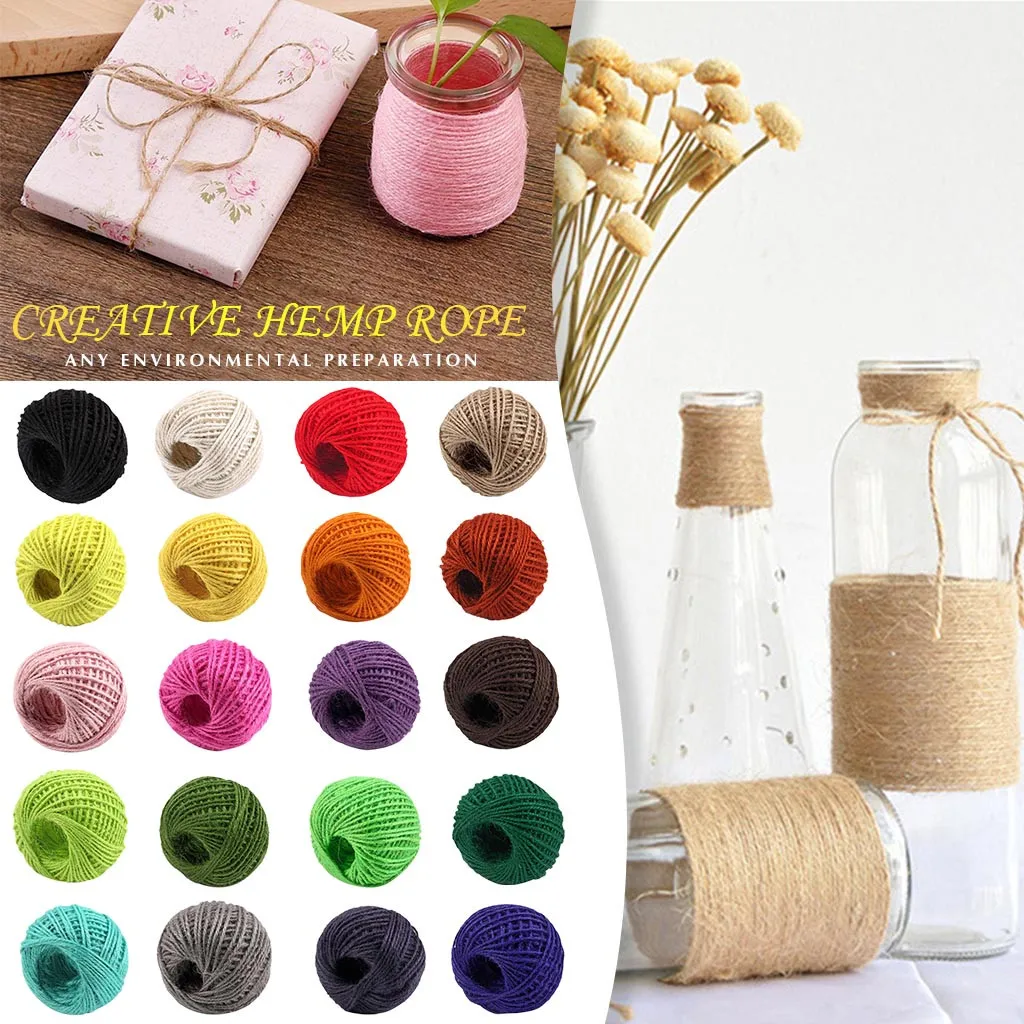 50 метров натуральный в декорированном мешковиной горшке гессенской джутовый