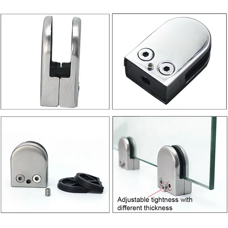 1 шт. 304 нержавеющая сталь регулируемый для стекла зажим двери кронштейн плоская