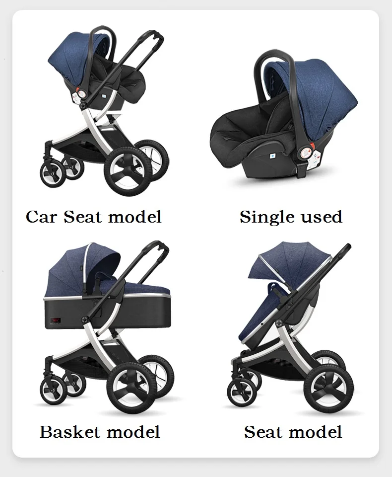 

Baby stroller basket type safety seat baby stroller three in one. Two in one children stroller can lie high landscape stroller