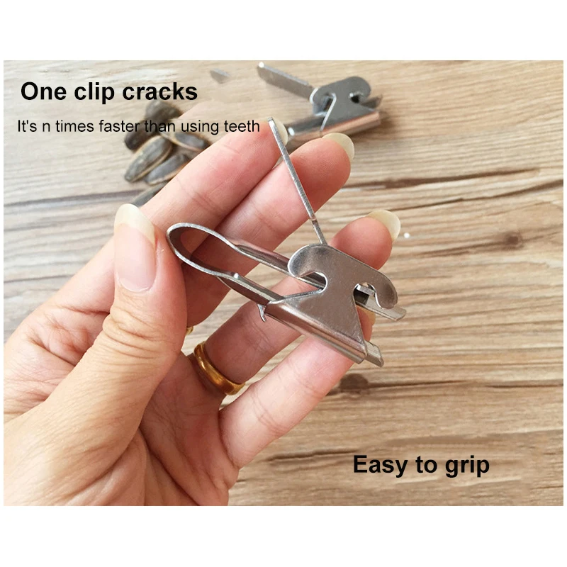 

1pc Stainless Steel Nuts Opener Quick Double Clip Melon Seed Sheller Pine Nut Opening Clip Sunflower Seeds Peeler Kitchen Tools