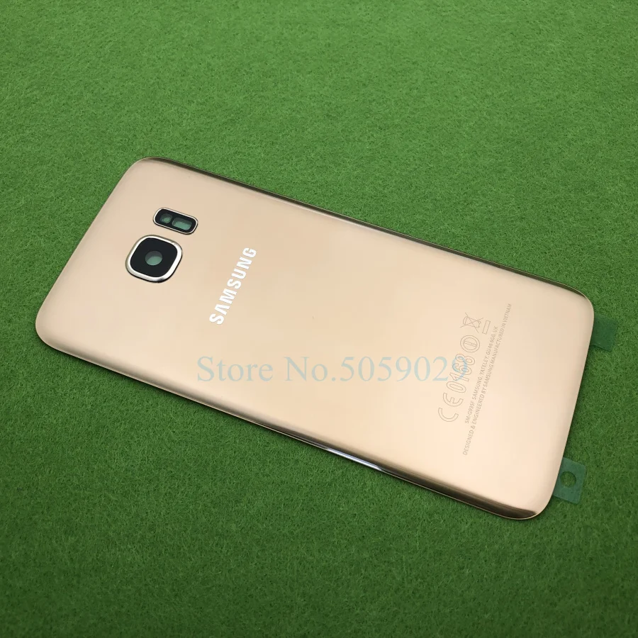 Для SAMSUNG Galaxy S7 G930 SM-G930F S7 Edge G935 G935F Задняя стеклянная крышка батарейного отсека задняя дверь Корпус Задняя стеклянная крышка