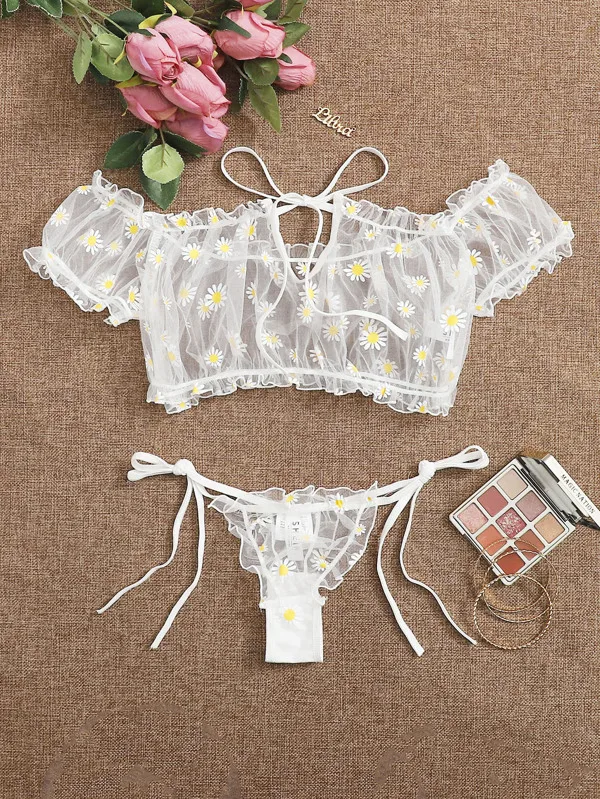 

Сексуальное женское белье нижнее белье Babydoll сексуальное женское белье Дейзи Форма печати кружева горячие эротические сексуальные Babydoll выс...
