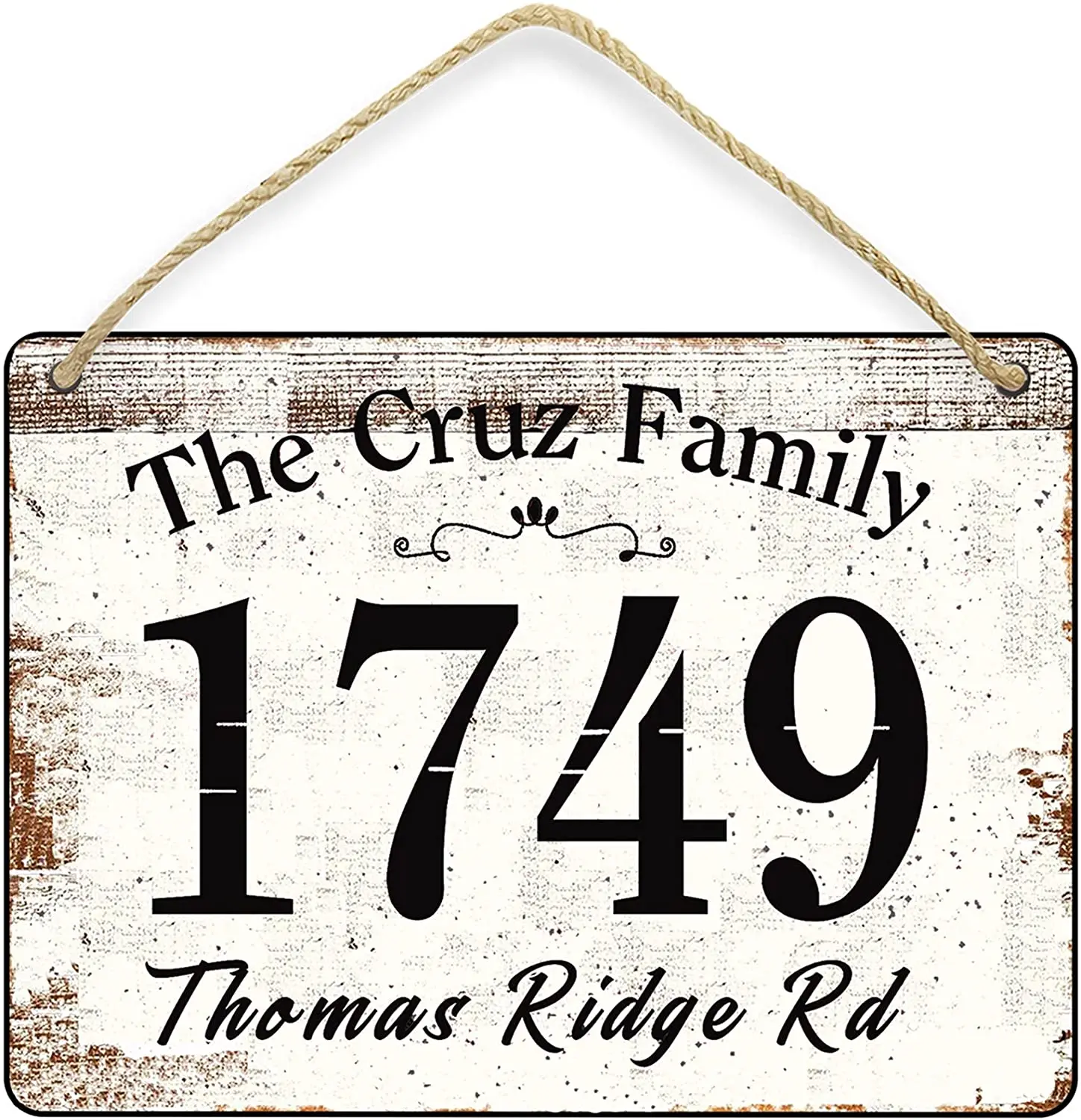

Metal Sign Address Plaque Showing The Address and Street Name Can Be Customized A Family Logo That Belongs To You 8x12 Inches