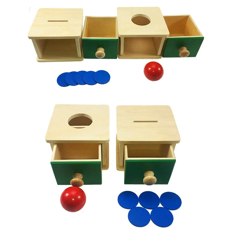 Детская игрушка Монтессори деревянная коробка для монет копилка обучения