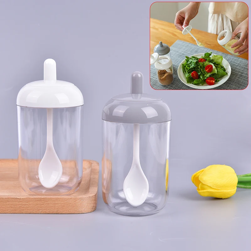 Приправа банка для соли специй Пластик бутылки с ложкой Кухня масло Кофейные
