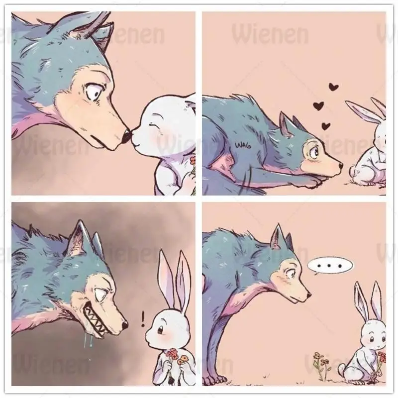 5D алмазов картина мультфильм животных волка и кроличьего меха с вышивка крестом