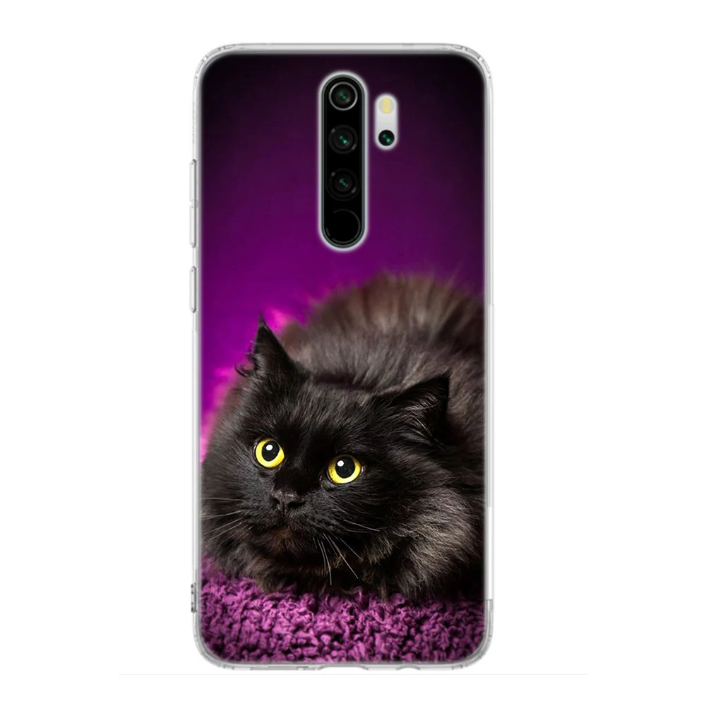 

Silicone Case Coque for Xiaomi Redmi Note 8T 9S 6 7 8 Pro 9 Pro 6A 7A 8A 9A 9C K20 K30 Pro Cover Black Cat Staring Eye