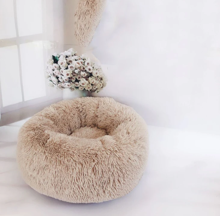 Мягкая Плюшевая кровать для маленьких больших собак зимний диван корзина кошек
