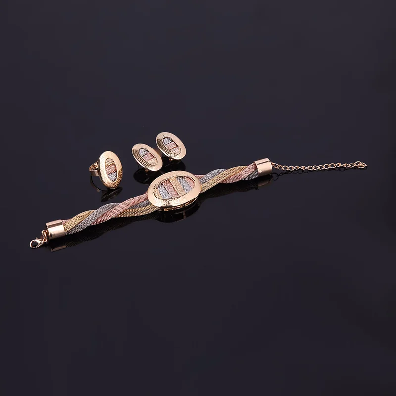 Нигерийские Ювелирные наборы для женщин Классическая Трехцветная цепочка