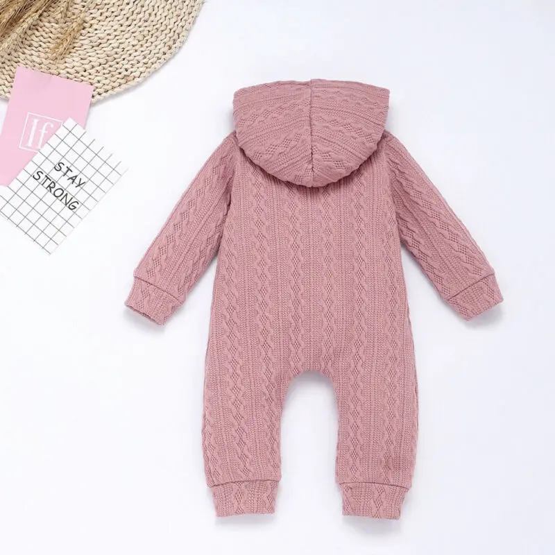 

Newborn Baby Girl Boy Clothes Knitted Button Romper Jumpsuit Overall Outfits