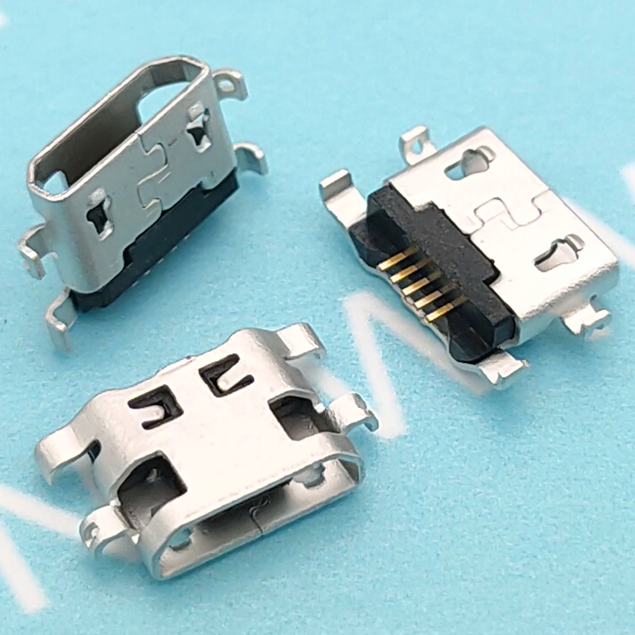 50 шт. разъем Micro Usb 5Pin реверсивная Тяжелая пластина 1 2 мм плоский рот без завивки