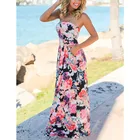 Летнее женское длинное платье макси с цветочным принтом, элегантные женские вечерние пляжные повседневные платья, сарафан