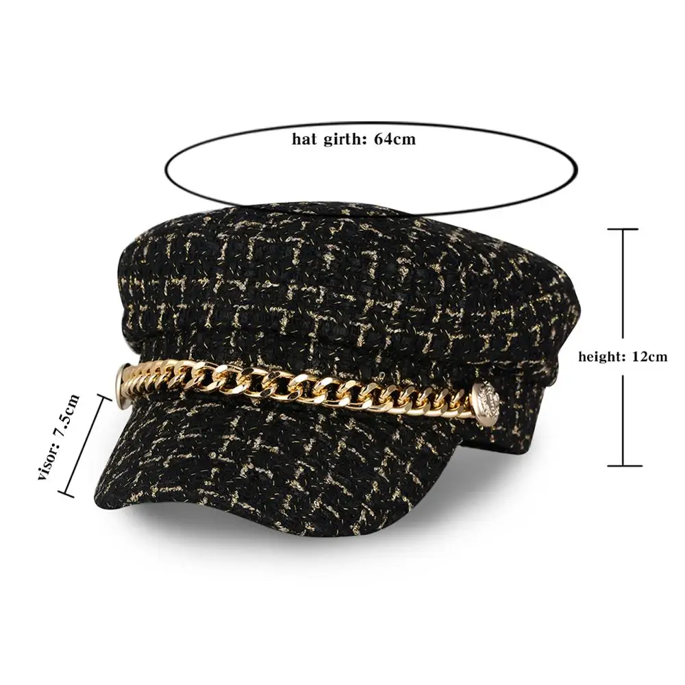 Новая ветрозащитная шапка для женщин ретро шерстяная Женская темно-синяя