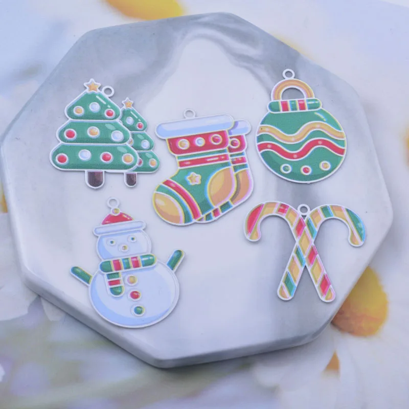 

12 шт. новый дизайн, латунные Рождественские Подвески из серии «сделай сам»