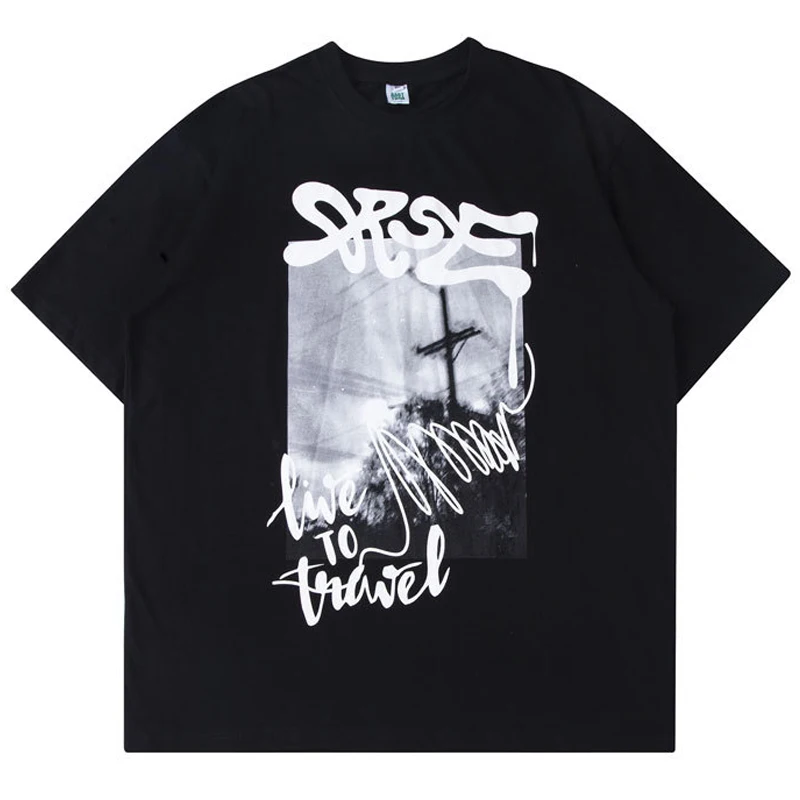 

Printed T shirts Mens 100% Cotton Vintage T Shirt Unisex Hiphop Short Sleeve Shirts Summer O-Neck Oversize Tees Tops