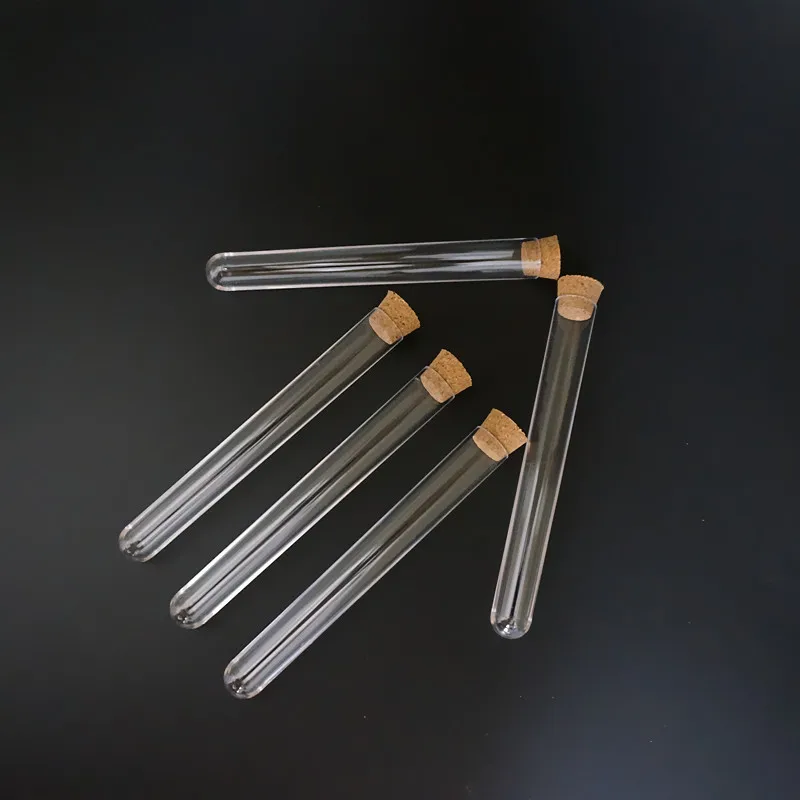 Прозрачные пластиковые пробирки с пробками круглые пробки для лабораторных