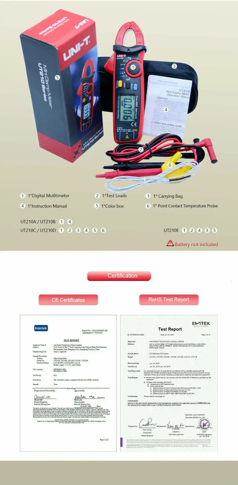 TRMS мини-клещи; UNI-T UT210C автоматический Диапазон Цифровой мультиметр; AC ток AC DC напряжение ом тестер; БЕСКОНТАКТНОЕ тестирование напряжения