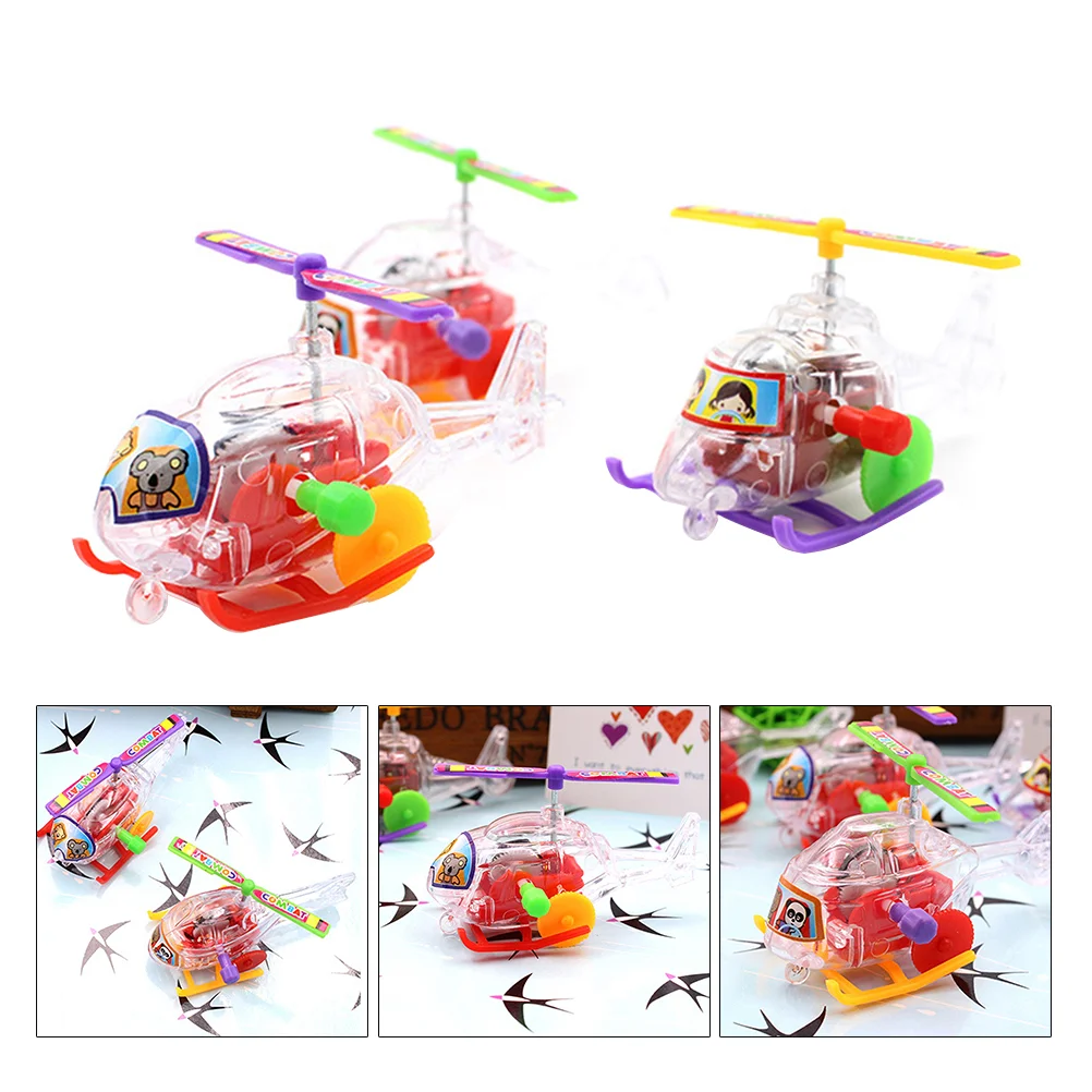 

6pcs Winding Clockwork Kids Baby Early Learning Airplane Educational Children Transparent Small Plane (Random Color)
