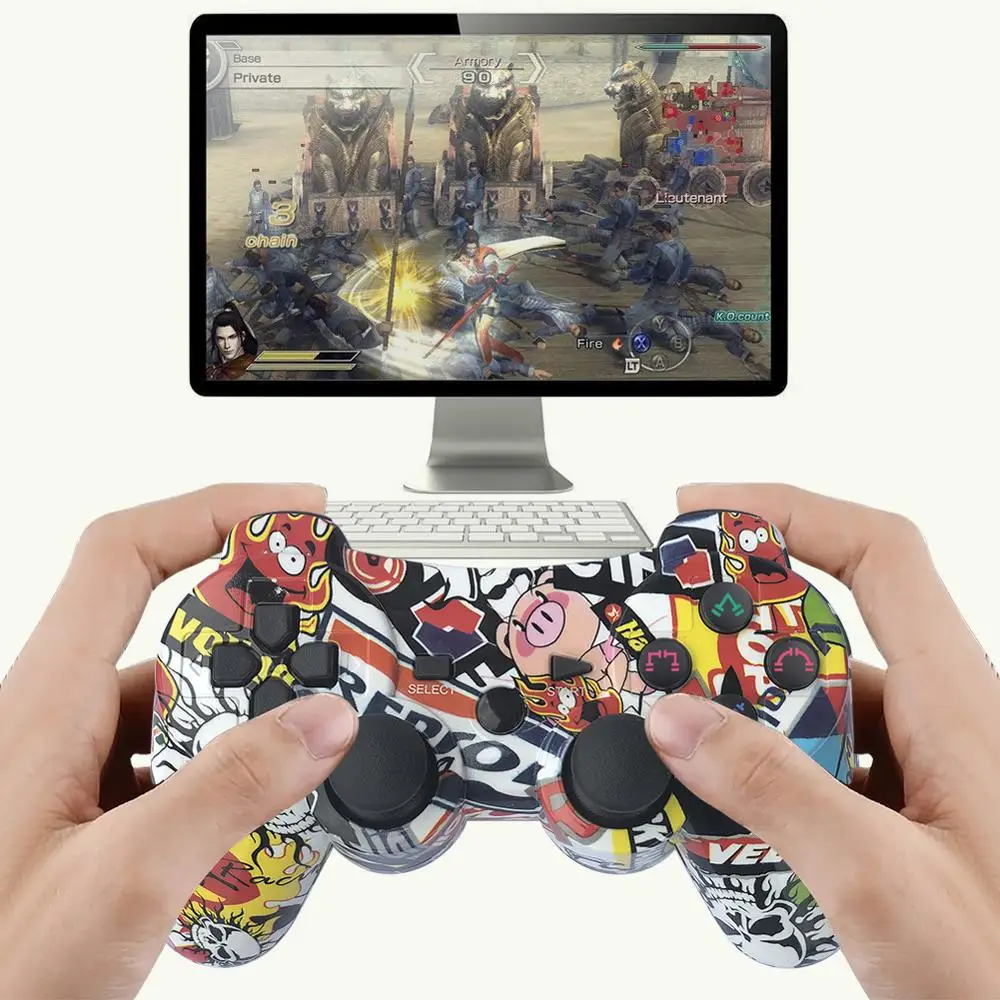 Wireless Double Shock Gamepad For Playstation 3 Sixaxis for PS3 Controller Dualshock Pubg Game ps3 | Электроника