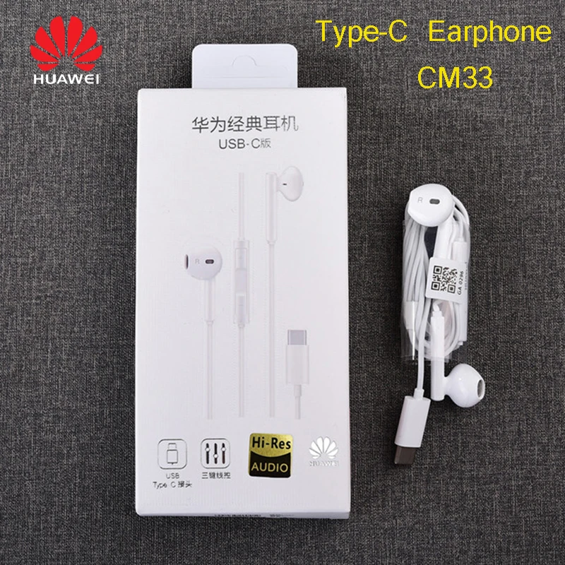 Наушники вкладыши Huawei Honor Note 10 наушники с разъемом usb Type C и микрофоном CM33 для P20 P30