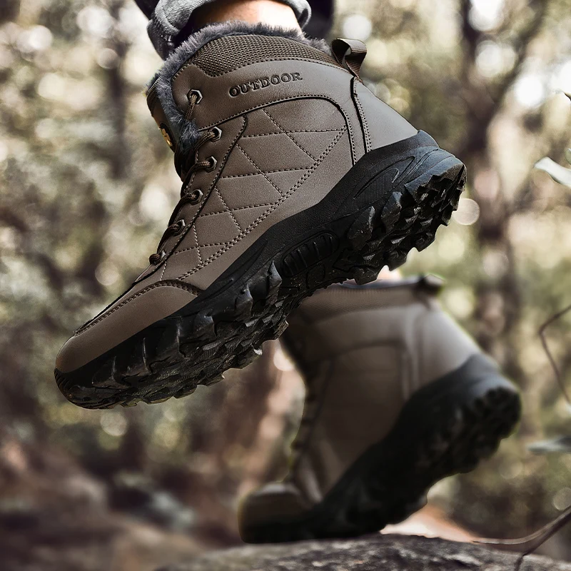 Non-Slip Winter Boots Men Warm Shoes for sneakers men's fur Snow | Обувь
